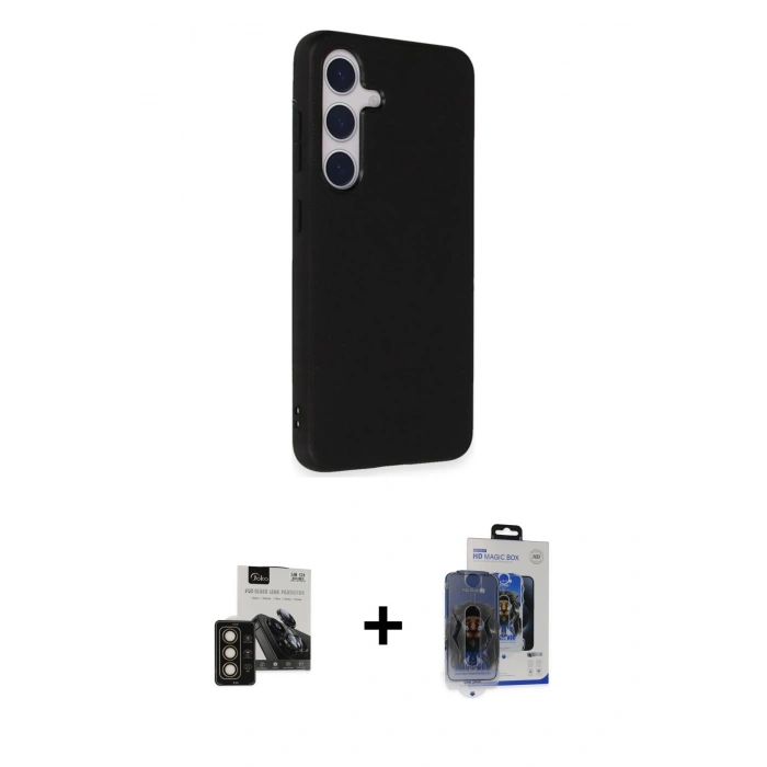 MARSİLYAN™- Galaxy S24 Kılıf Akış Asil Koleksiyonu - Siyah Vanessa Magic Cam + PVD Metal Kamera Lens - GD