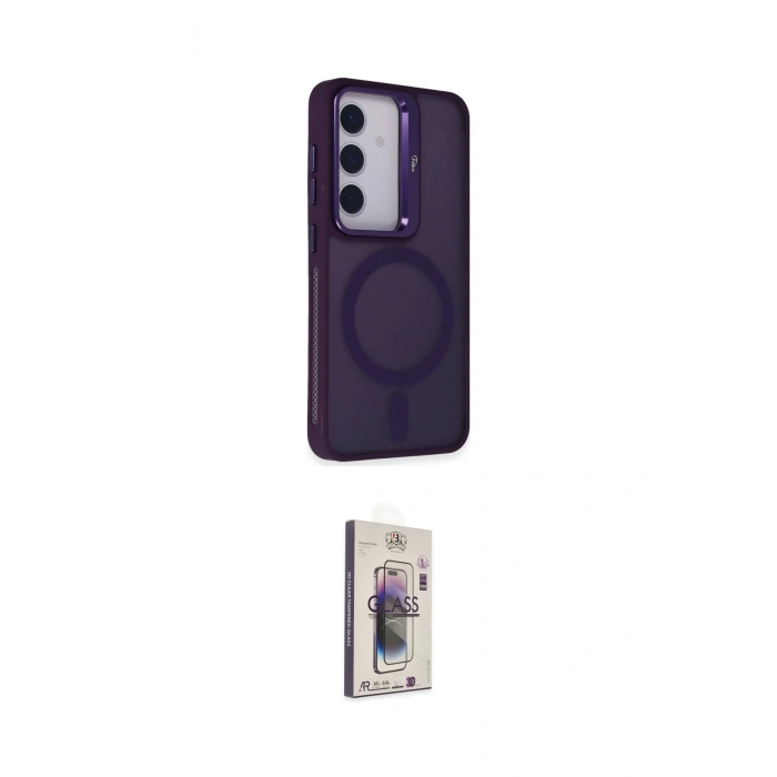 MARSİLYAN™- Galaxy S24 Kılıf Akış Form - Siyah Bilvis 3D Cam Ekran Koruyucu