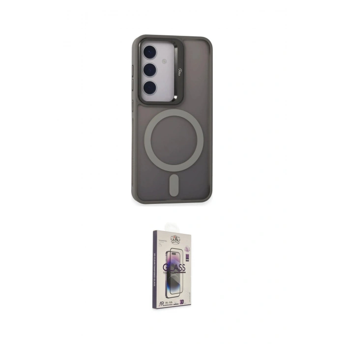 MARSİLYAN™- Galaxy S24 Kılıf Akış Form - Siyah Bilvis 3D Cam Ekran Koruyucu