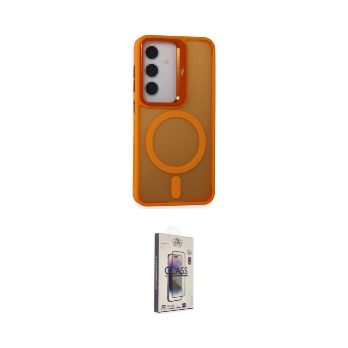 MARSİLYAN™- Galaxy S24 Kılıf Akış Form - Siyah Bilvis 3D Cam Ekran Koruyucu