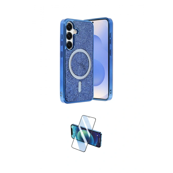 MARSİLYAN™- Galaxy S24 Kılıf Eksen Çizgi - Siyah 3D Antistatik Seramik Nano Ekran Koruyucu
