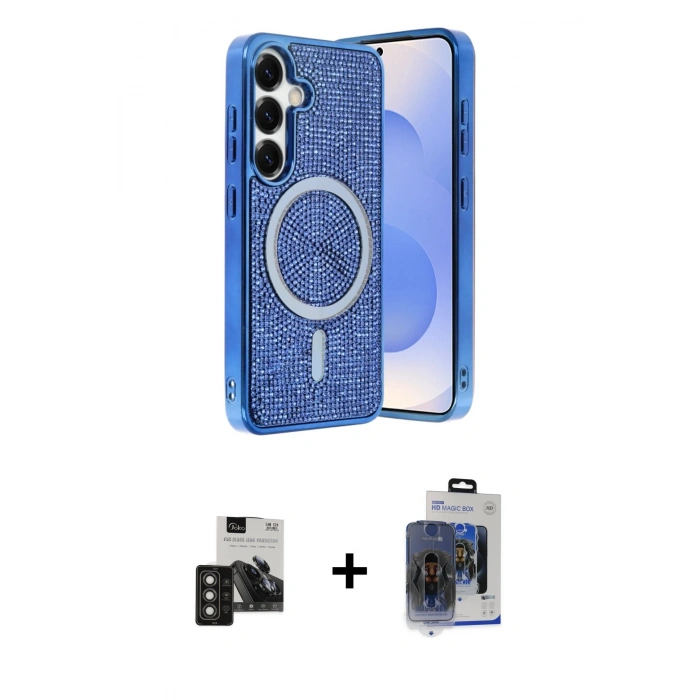 MARSİLYAN™- Galaxy S24 Kılıf Eksen Çizgi - Siyah Vanessa Magic Cam + PVD Metal Kamera Lens - TNGI