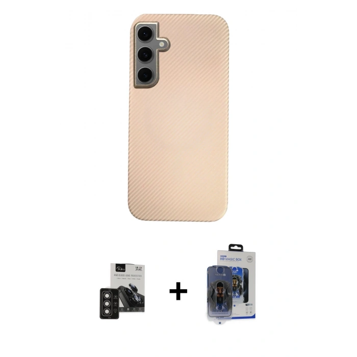 MARSİLYAN™- Galaxy S24 Kılıf Eksen Prime - Siyah Vanessa Magic Cam + PVD Metal Kamera Lens - TNGI