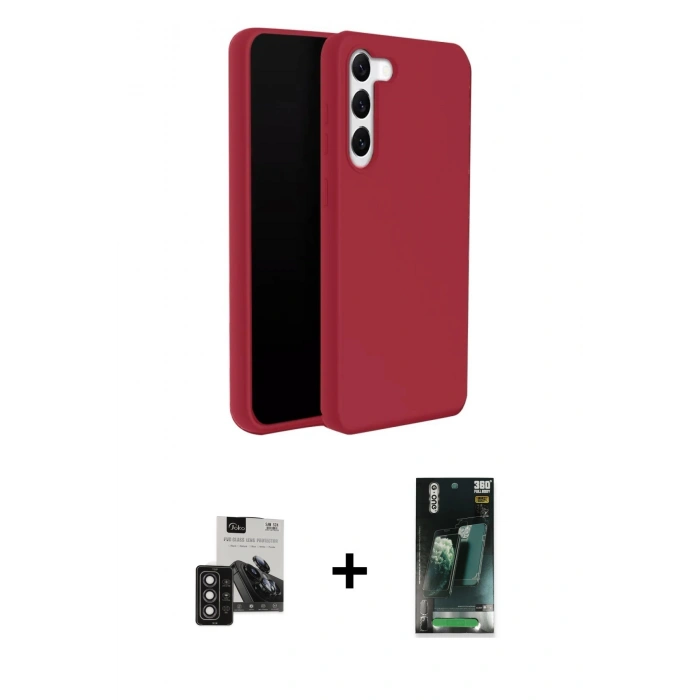 MARSİLYAN™- Galaxy S24 Kılıf Kozmos Yansıma Özel Seri - Şeffaf 360 Full Body Arka Koruyucu + PVD Metal Kamera Lens - DNMR