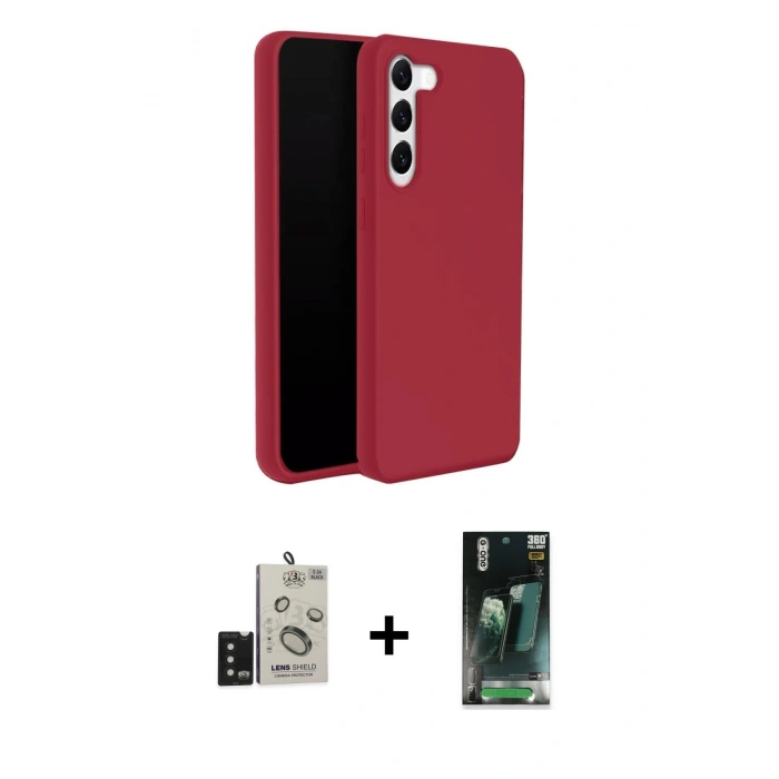 MARSİLYAN™- Galaxy S24 Kılıf Kozmos Yansıma Özel Seri - Şeffaf 360 Full Body Arka Koruyucu + Bilvis Titan Kamera Lens - SH