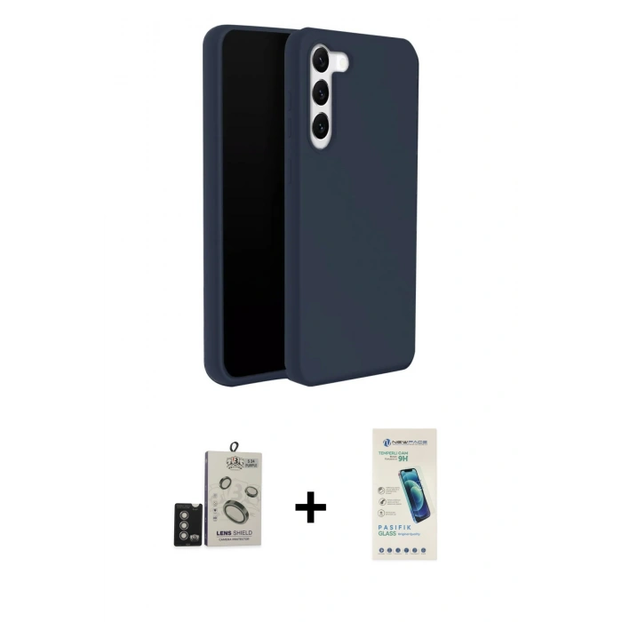 MARSİLYAN™- Galaxy S24 Kılıf Kozmos Yansıma Özel Seri - Şeffaf Pasifik Cam Ekran Koruyucu + Bilvis Titan Kamera Lens - DNMR