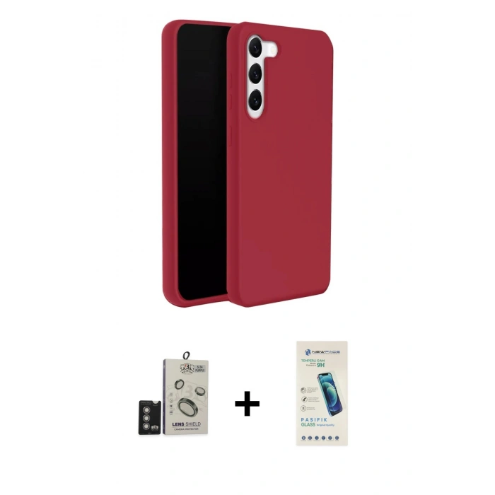 MARSİLYAN™- Galaxy S24 Kılıf Kozmos Yansıma Özel Seri - Şeffaf Pasifik Cam Ekran Koruyucu + Bilvis Titan Kamera Lens - DNMR