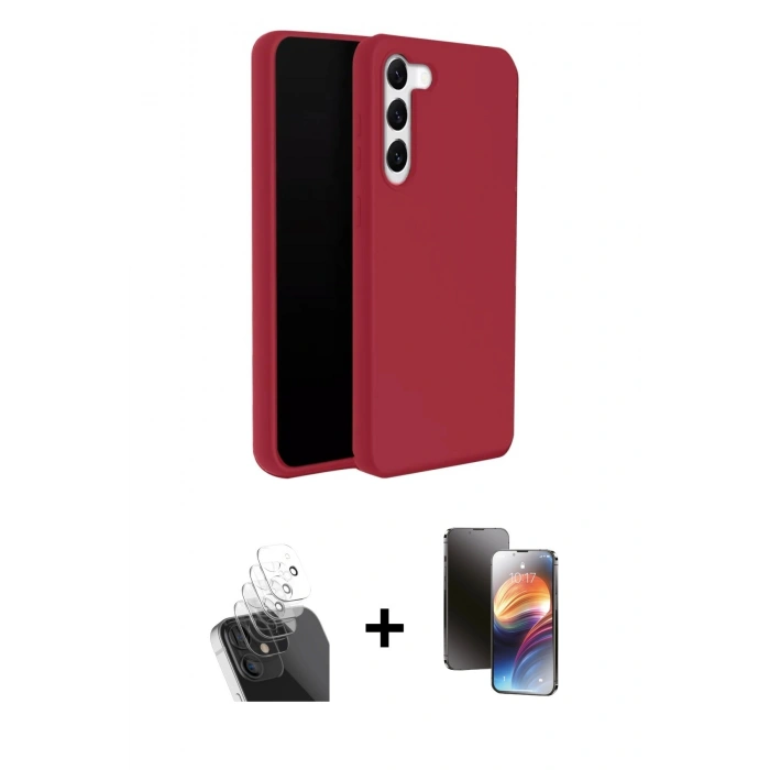 MARSİLYAN™- Galaxy S24 Kılıf Kozmos Yansıma Özel Seri - Siyah 3D Antistatik Mat Seramik Nano Ekran Koruyucu + Kamera Lens Koruma Cam - SF