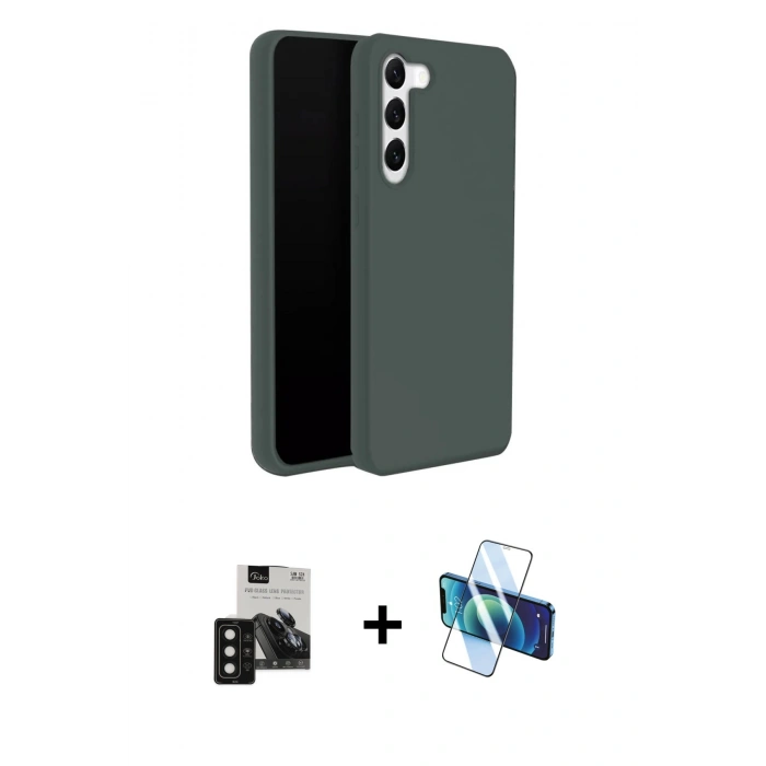 MARSİLYAN™- Galaxy S24 Kılıf Kozmos Yansıma Özel Seri - Siyah 3D Antistatik Seramik Nano Ekran Koruyucu + PVD Metal Kamera Lens - SH