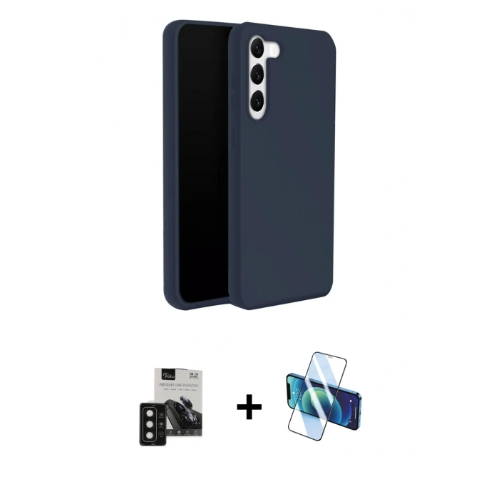 MARSİLYAN™- Galaxy S24 Kılıf Kozmos Yansıma Özel Seri - Siyah 3D Antistatik Seramik Nano Ekran Koruyucu + PVD Metal Kamera Lens - SH