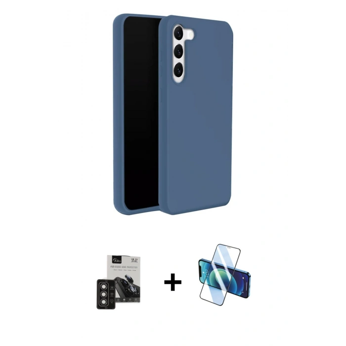 MARSİLYAN™- Galaxy S24 Kılıf Kozmos Yansıma Özel Seri - Siyah 3D Antistatik Seramik Nano Ekran Koruyucu + PVD Metal Kamera Lens - TNGI