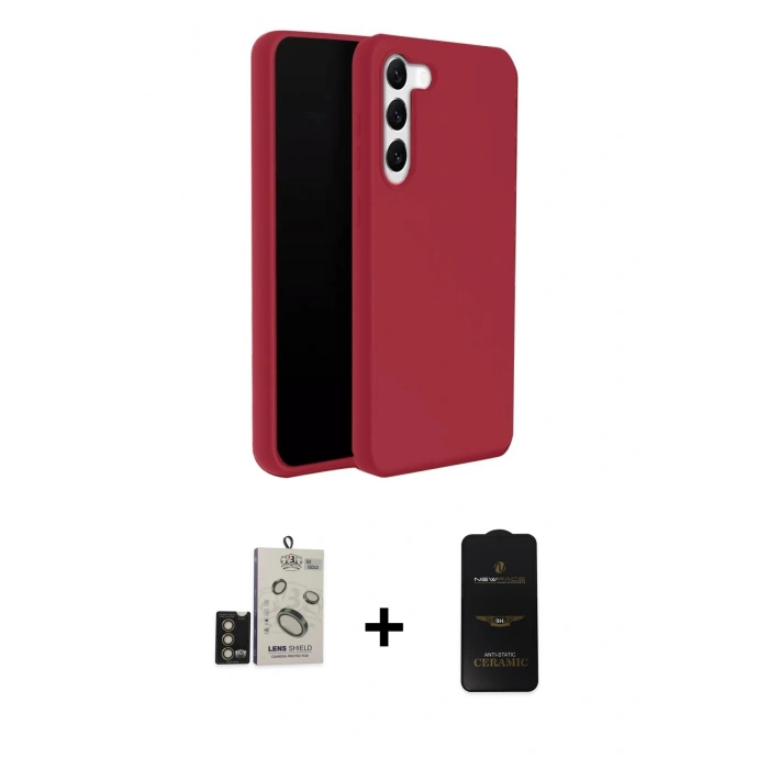 MARSİLYAN™- Galaxy S24 Kılıf Kozmos Yansıma Özel Seri - Siyah 6D Antistatik Mat Seramik Hayalet Nano Ekran Koruyucu + Bilvis Titan Kamera Lens - GD