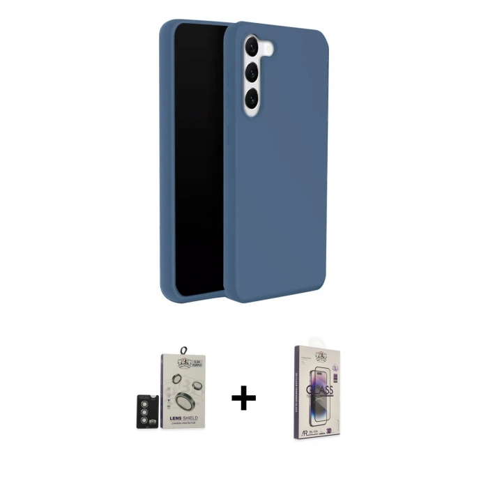 MARSİLYAN™- Galaxy S24 Kılıf Kozmos Yansıma Özel Seri - Siyah Bilvis 3D Cam Ekran Koruyucu + Bilvis Titan Kamera Lens - DNMR