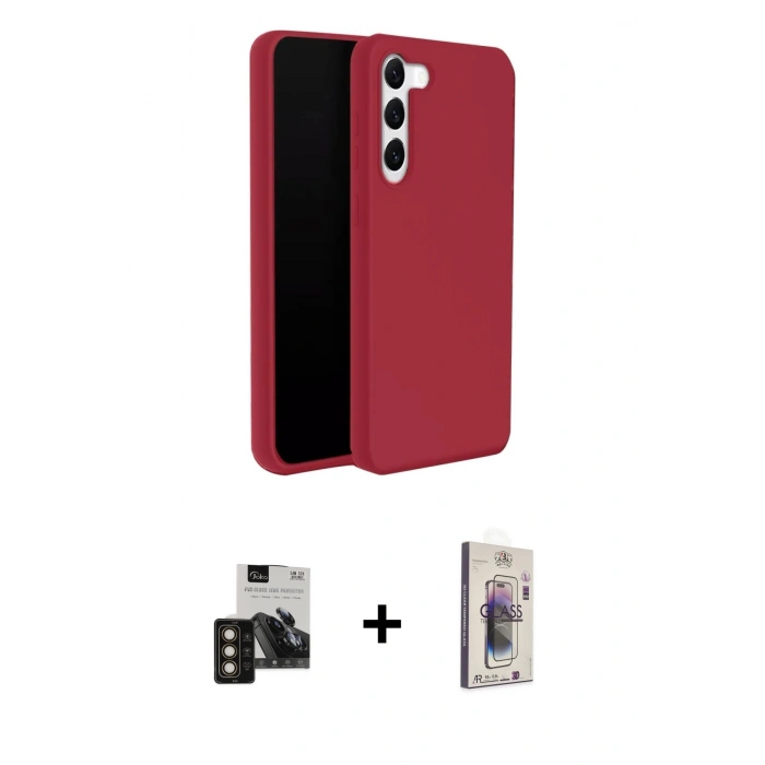 MARSİLYAN™- Galaxy S24 Kılıf Kozmos Yansıma Özel Seri - Siyah Bilvis 3D Cam Ekran Koruyucu + PVD Metal Kamera Lens - GD