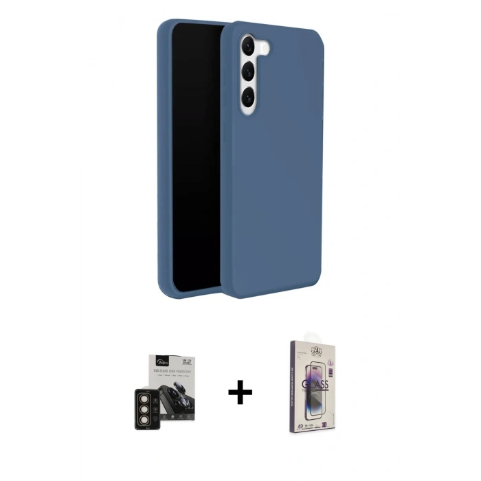 MARSİLYAN™- Galaxy S24 Kılıf Kozmos Yansıma Özel Seri - Siyah Bilvis 3D Cam Ekran Koruyucu + PVD Metal Kamera Lens - GD