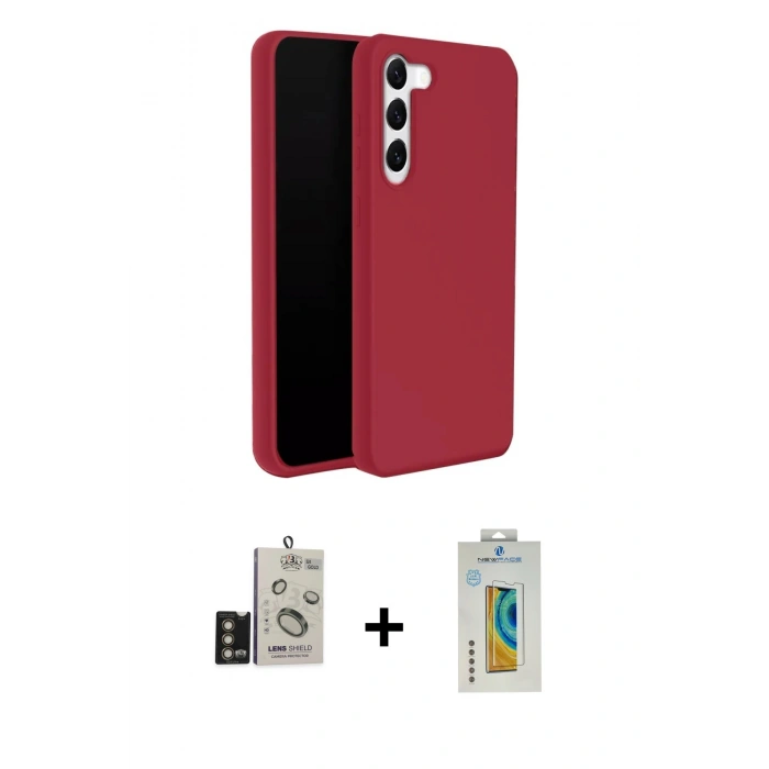 MARSİLYAN™- Galaxy S24 Kılıf Kozmos Yansıma Özel Seri - Siyah Polymer Nano Ekran Koruyucu + Bilvis Titan Kamera Lens - GD