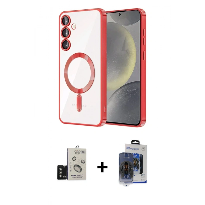 MARSİLYAN™- Galaxy S24 Kılıf Nova Işık Özel Seri - Siyah Vanessa Magic Cam + Bilvis Titan Kamera Lens - TMGI