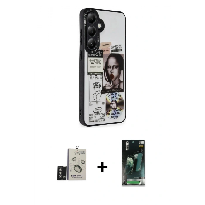 MARSİLYAN™- Galaxy S24 Kılıf Odak Klasik Serisi - Şeffaf 360 Full Body Arka Koruyucu + Bilvis Titan Kamera Lens - DNMR