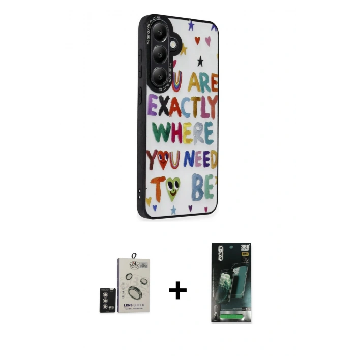 MARSİLYAN™- Galaxy S24 Kılıf Odak Klasik Serisi - Şeffaf 360 Full Body Arka Koruyucu + Bilvis Titan Kamera Lens - DNMR