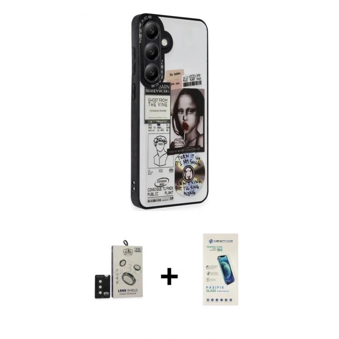 MARSİLYAN™- Galaxy S24 Kılıf Odak Klasik Serisi - Şeffaf Pasifik Cam Ekran Koruyucu + Bilvis Titan Kamera Lens - SH