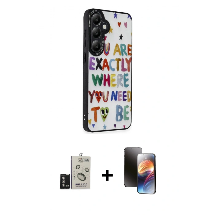 MARSİLYAN™- Galaxy S24 Kılıf Odak Klasik Serisi - Siyah 3D Antistatik Mat Seramik Nano Ekran Koruyucu + Bilvis Titan Kamera Lens - DNMR