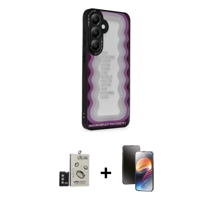 MARSİLYAN™- Galaxy S24 Kılıf Odak Klasik Serisi - Siyah 3D Antistatik Mat Seramik Nano Ekran Koruyucu + Bilvis Titan Kamera Lens - DNMR