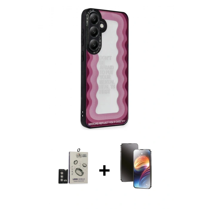 MARSİLYAN™- Galaxy S24 Kılıf Odak Klasik Serisi - Siyah 3D Antistatik Mat Seramik Nano Ekran Koruyucu + Bilvis Titan Kamera Lens - DNMR
