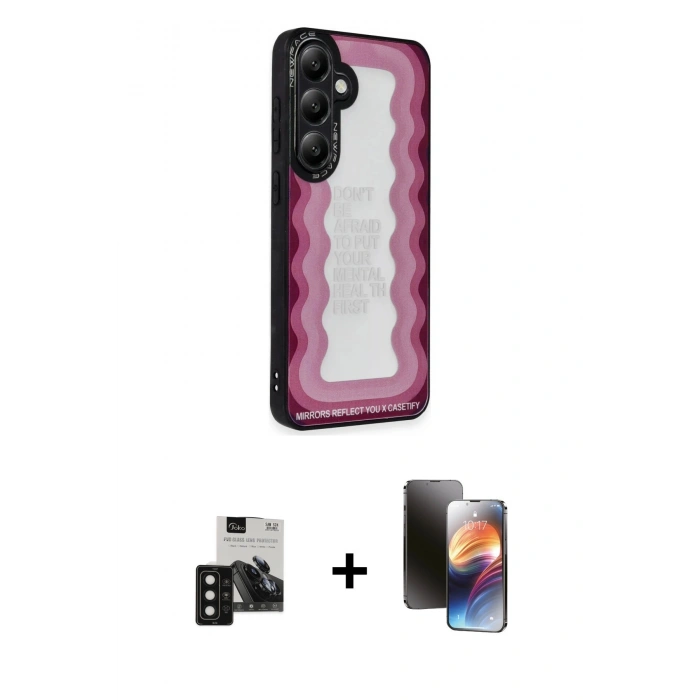 MARSİLYAN™- Galaxy S24 Kılıf Odak Klasik Serisi - Siyah 3D Antistatik Mat Seramik Nano Ekran Koruyucu + PVD Metal Kamera Lens - SH