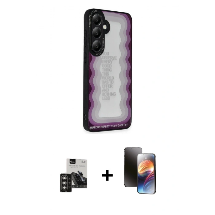 MARSİLYAN™- Galaxy S24 Kılıf Odak Klasik Serisi - Siyah 3D Antistatik Mat Seramik Nano Ekran Koruyucu + PVD Metal Kamera Lens - TNGI