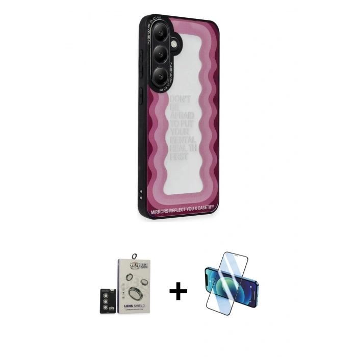 MARSİLYAN™- Galaxy S24 Kılıf Odak Klasik Serisi - Siyah 3D Antistatik Seramik Nano Ekran Koruyucu + Bilvis Titan Kamera Lens - DNMR
