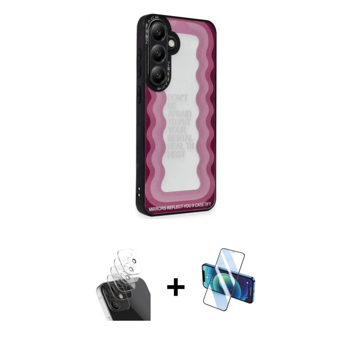 MARSİLYAN™- Galaxy S24 Kılıf Odak Klasik Serisi - Siyah 3D Antistatik Seramik Nano Ekran Koruyucu + Kamera Lens Koruma Cam - SF