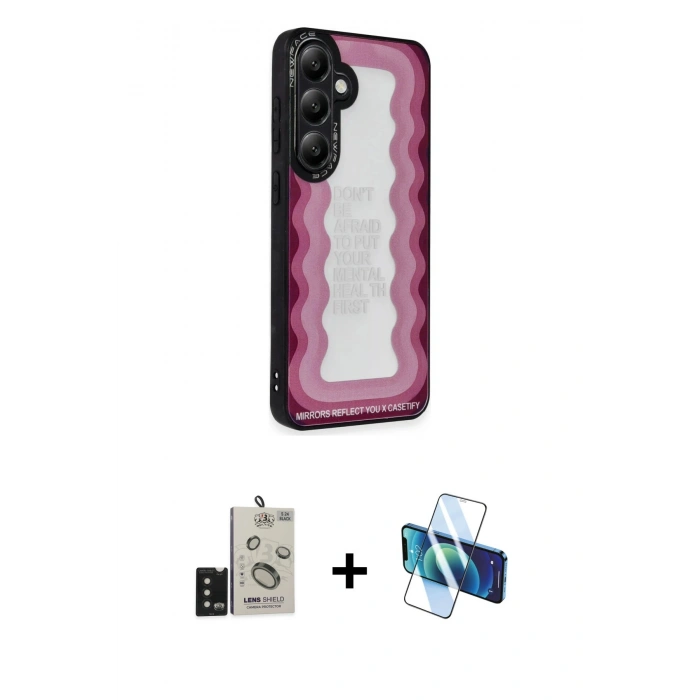 MARSİLYAN™- Galaxy S24 Kılıf Odak Klasik Serisi - Siyah 3D Antistatik Seramik Nano Ekran Koruyucu + Bilvis Titan Kamera Lens - SH