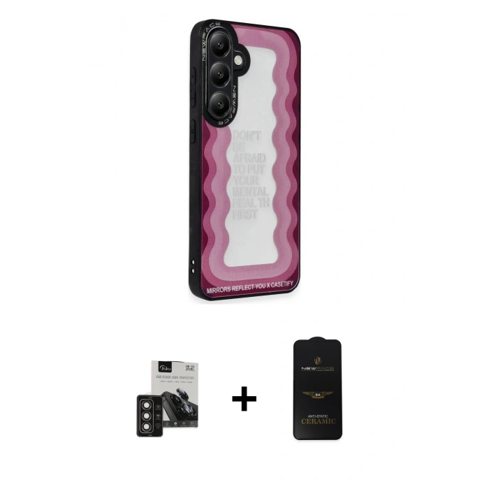 MARSİLYAN™- Galaxy S24 Kılıf Odak Klasik Serisi - Siyah 6D Antistatik Mat Seramik Hayalet Nano Ekran Koruyucu + PVD Metal Kamera Lens - DNMR