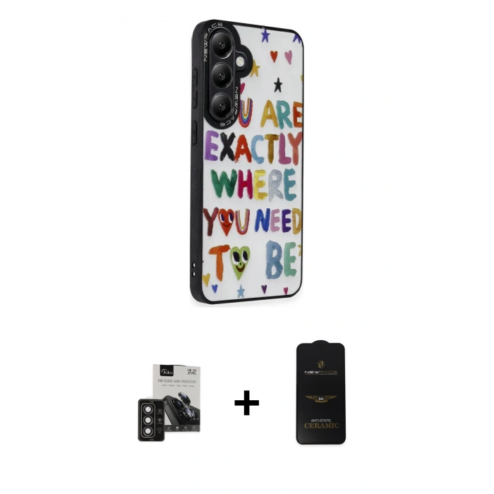 MARSİLYAN™- Galaxy S24 Kılıf Odak Klasik Serisi - Siyah 6D Antistatik Mat Seramik Hayalet Nano Ekran Koruyucu + PVD Metal Kamera Lens - DNMR