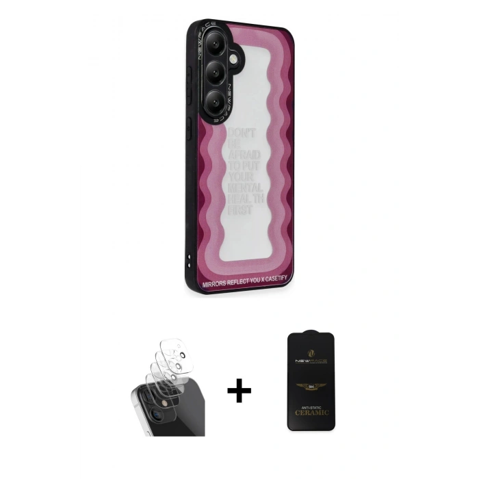 MARSİLYAN™- Galaxy S24 Kılıf Odak Klasik Serisi - Siyah 6D Antistatik Mat Seramik Hayalet Nano Ekran Koruyucu + Kamera Lens Koruma Cam - SF