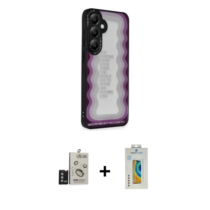 MARSİLYAN™- Galaxy S24 Kılıf Odak Klasik Serisi - Siyah Polymer Nano Ekran Koruyucu + Bilvis Titan Kamera Lens - DNMR