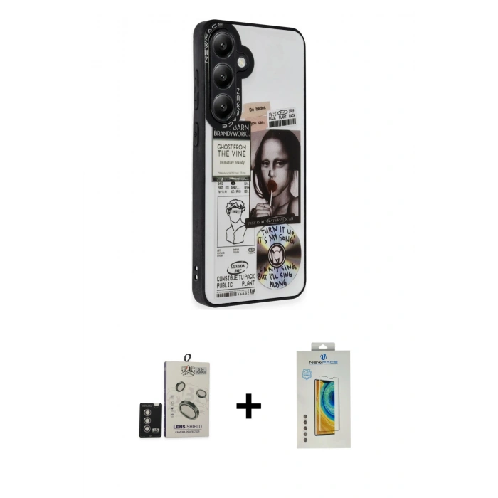 MARSİLYAN™- Galaxy S24 Kılıf Odak Klasik Serisi - Siyah Polymer Nano Ekran Koruyucu + Bilvis Titan Kamera Lens - DNMR