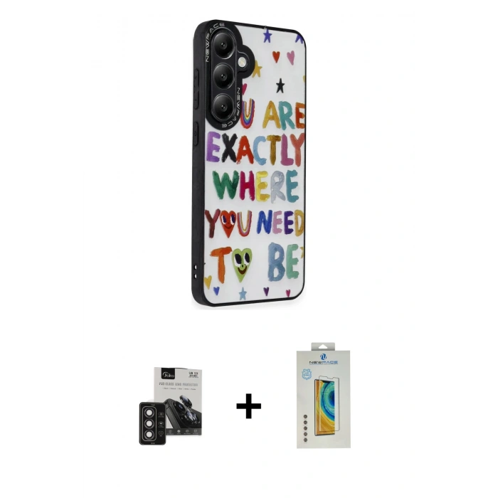 MARSİLYAN™- Galaxy S24 Kılıf Odak Klasik Serisi - Siyah Polymer Nano Ekran Koruyucu + PVD Metal Kamera Lens - DNMR