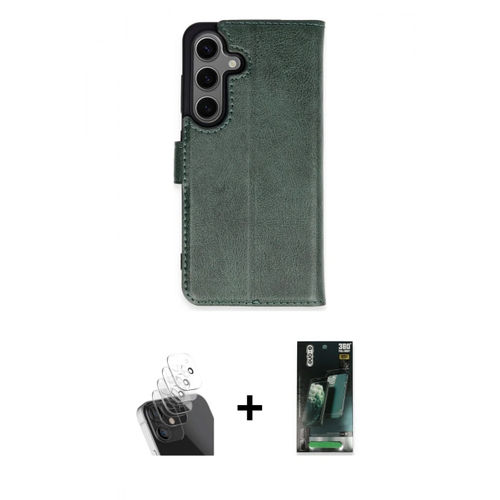 MARSİLYAN™- Galaxy S24 Kılıf Siluet Işık Serisi - Şeffaf 360 Full Body Arka Koruyucu + Kamera Lens Koruma Cam - SF