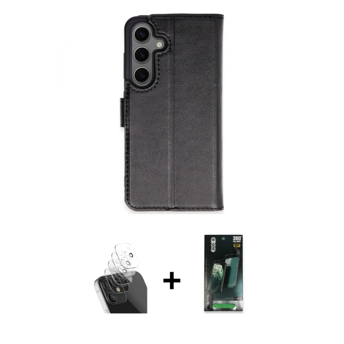 MARSİLYAN™- Galaxy S24 Kılıf Siluet Işık Serisi - Şeffaf 360 Full Body Arka Koruyucu + Kamera Lens Koruma Cam - SF
