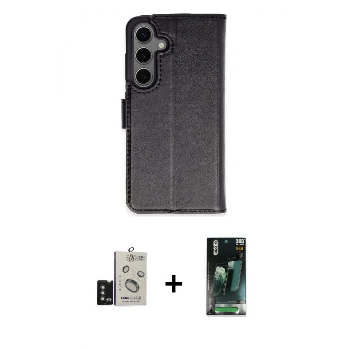MARSİLYAN™- Galaxy S24 Kılıf Siluet Işık Serisi - Şeffaf 360 Full Body Arka Koruyucu + Bilvis Titan Kamera Lens - TMGI