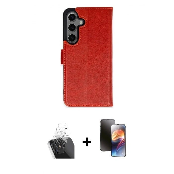 MARSİLYAN™- Galaxy S24 Kılıf Siluet Işık Serisi - Siyah 3D Antistatik Mat Seramik Nano Ekran Koruyucu + Kamera Lens Koruma Cam - SF