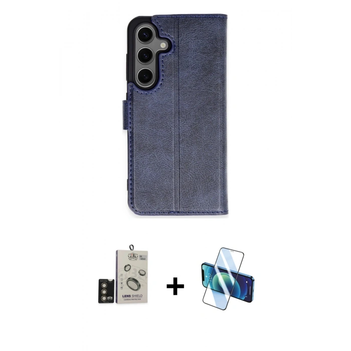 MARSİLYAN™- Galaxy S24 Kılıf Siluet Işık Serisi - Siyah 3D Antistatik Seramik Nano Ekran Koruyucu + Bilvis Titan Kamera Lens - GD