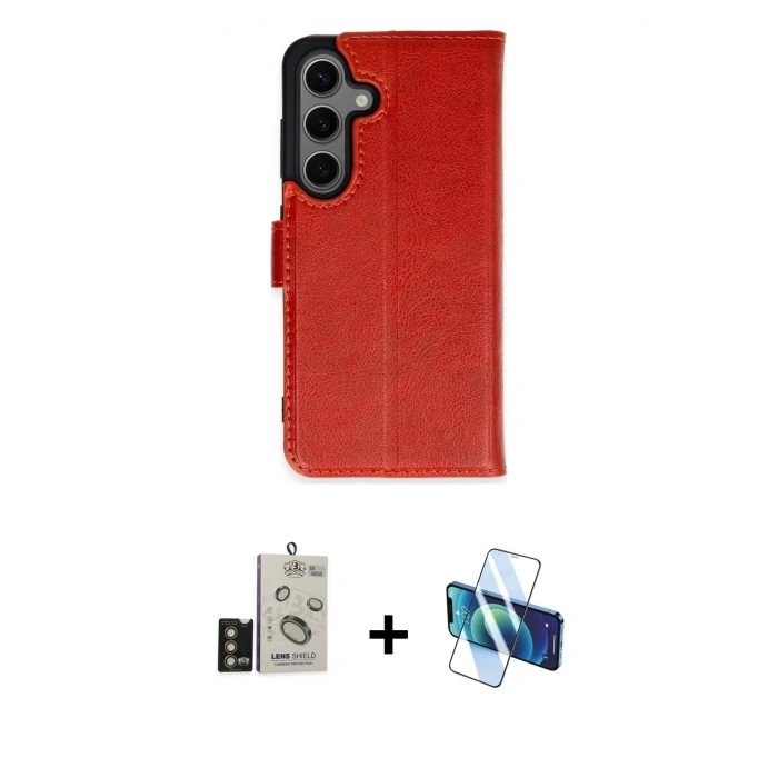 MARSİLYAN™- Galaxy S24 Kılıf Siluet Işık Serisi - Siyah 3D Antistatik Seramik Nano Ekran Koruyucu + Bilvis Titan Kamera Lens - GD