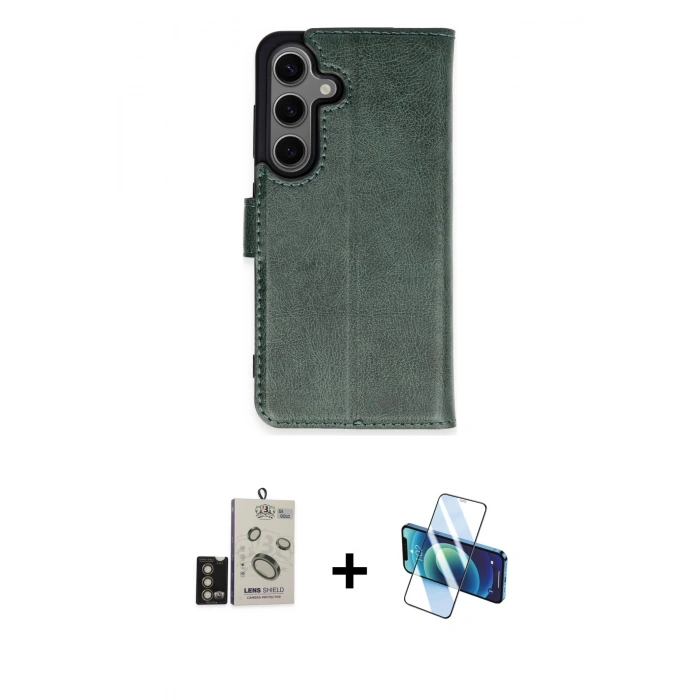MARSİLYAN™- Galaxy S24 Kılıf Siluet Işık Serisi - Siyah 3D Antistatik Seramik Nano Ekran Koruyucu + Bilvis Titan Kamera Lens - GD