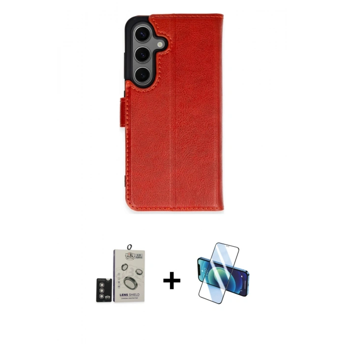 MARSİLYAN™- Galaxy S24 Kılıf Siluet Işık Serisi - Siyah 3D Antistatik Seramik Nano Ekran Koruyucu + Bilvis Titan Kamera Lens - DNMR