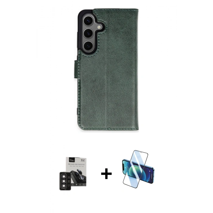 MARSİLYAN™- Galaxy S24 Kılıf Siluet Işık Serisi - Siyah 3D Antistatik Seramik Nano Ekran Koruyucu + PVD Metal Kamera Lens - DNMR