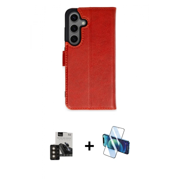 MARSİLYAN™- Galaxy S24 Kılıf Siluet Işık Serisi - Siyah 3D Antistatik Seramik Nano Ekran Koruyucu + PVD Metal Kamera Lens - GD
