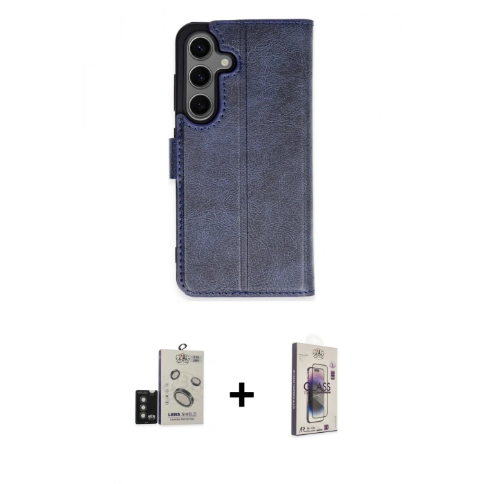 MARSİLYAN™- Galaxy S24 Kılıf Siluet Işık Serisi - Siyah Bilvis 3D Cam Ekran Koruyucu + Bilvis Titan Kamera Lens - TMGI