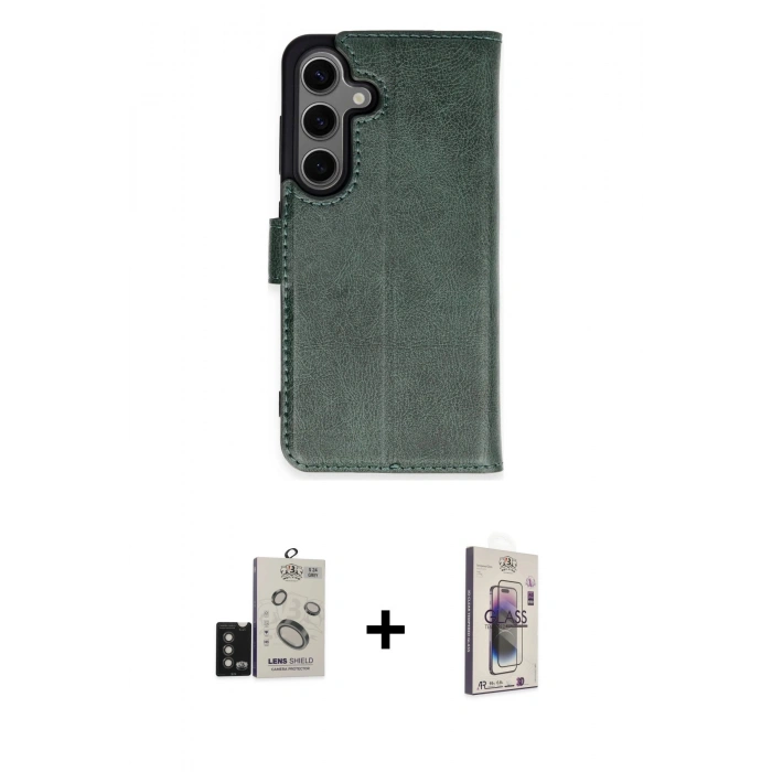 MARSİLYAN™- Galaxy S24 Kılıf Siluet Işık Serisi - Siyah Bilvis 3D Cam Ekran Koruyucu + Bilvis Titan Kamera Lens - TMGI